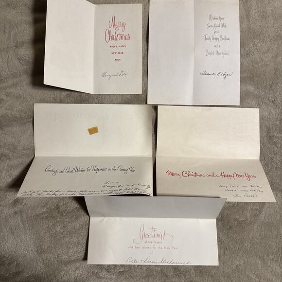 Vintage Lot Of Five Christmas Cards - Picture 5 of 5